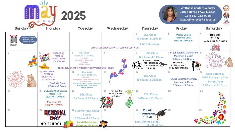 FACE May Calendar
